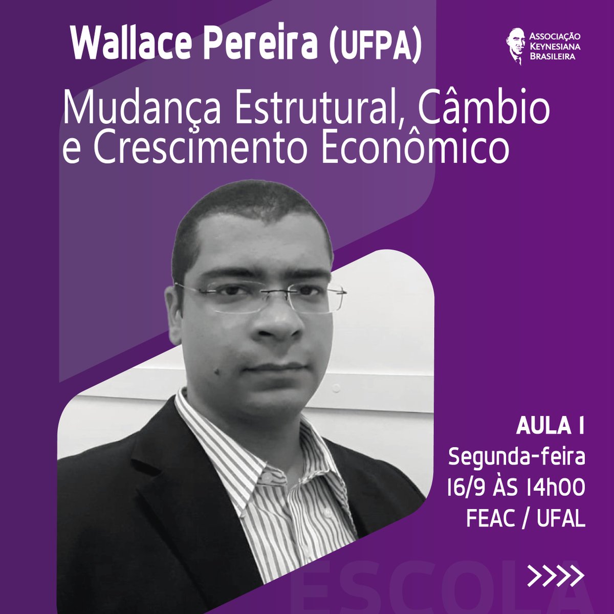 AKB - Associação Keynesiana Brasileira (@akbassociacao) on Twitter photo A Aula 1 será na Segunda-feira (16/9) às 14h00 na FEAC/UFAL. Aula ministrada por Wallace Pereira (UFPA) sobre "Mudança estrutural, câmbio e crescimento econômico"
<a href="/wallacempereira/">Wallace M. Pereira.</a> A Aula 1 será na Segunda-feira (16/9) às 14h00 na FEAC/UFAL. Aula ministrada por Wallace Pereira (UFPA) sobre "Mudança estrutural, câmbio e crescimento econômico"
<a href="/wallacempereira/">Wallace M. Pereira.</a>