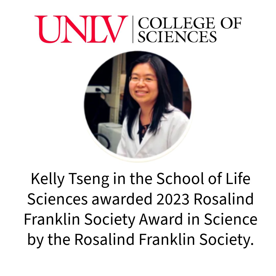 Kelly Tseng, associate professor in the School of Life Sciences has been awarded a 2023 Rosalind Franklin Society Award in Science. These awards are given out to recognize outstanding contributions in science from women and minorities. Congrats Dr. Tseng!