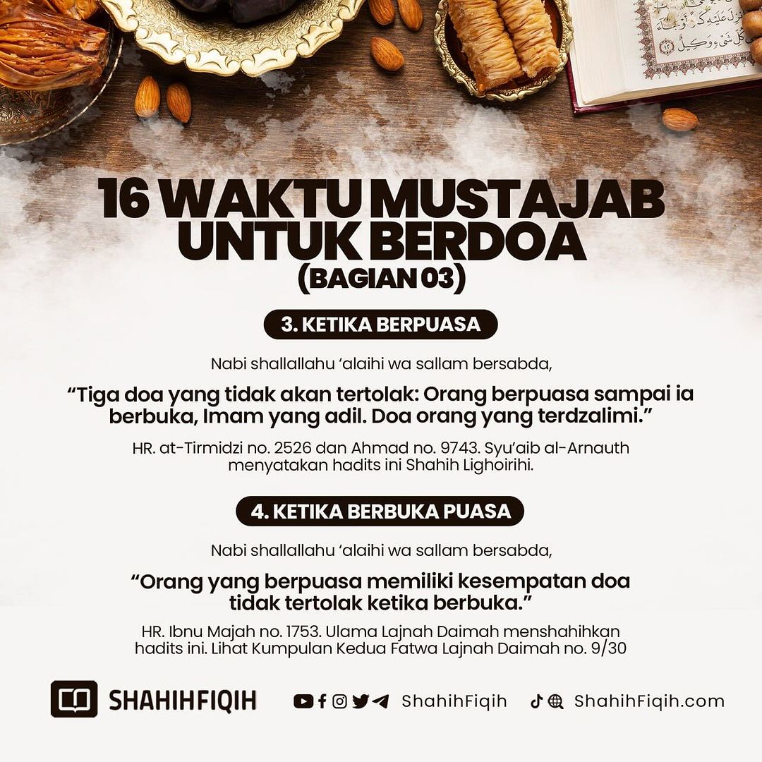 DiaraFathiya's tweet photo. 16 waktu mustajab untuk berdoa🤲

A-thread https://t.co/9OvFoVGGhp