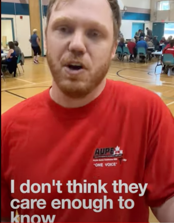yourAUPE's tweet photo. AUPE members had questions for Alberta Minister of Mental Health and Addictions Dan Williams about their employment. He had no answers.

Watch now: https://t.co/Ql0KOHEm7V https://t.co/1gSPV6rcSN