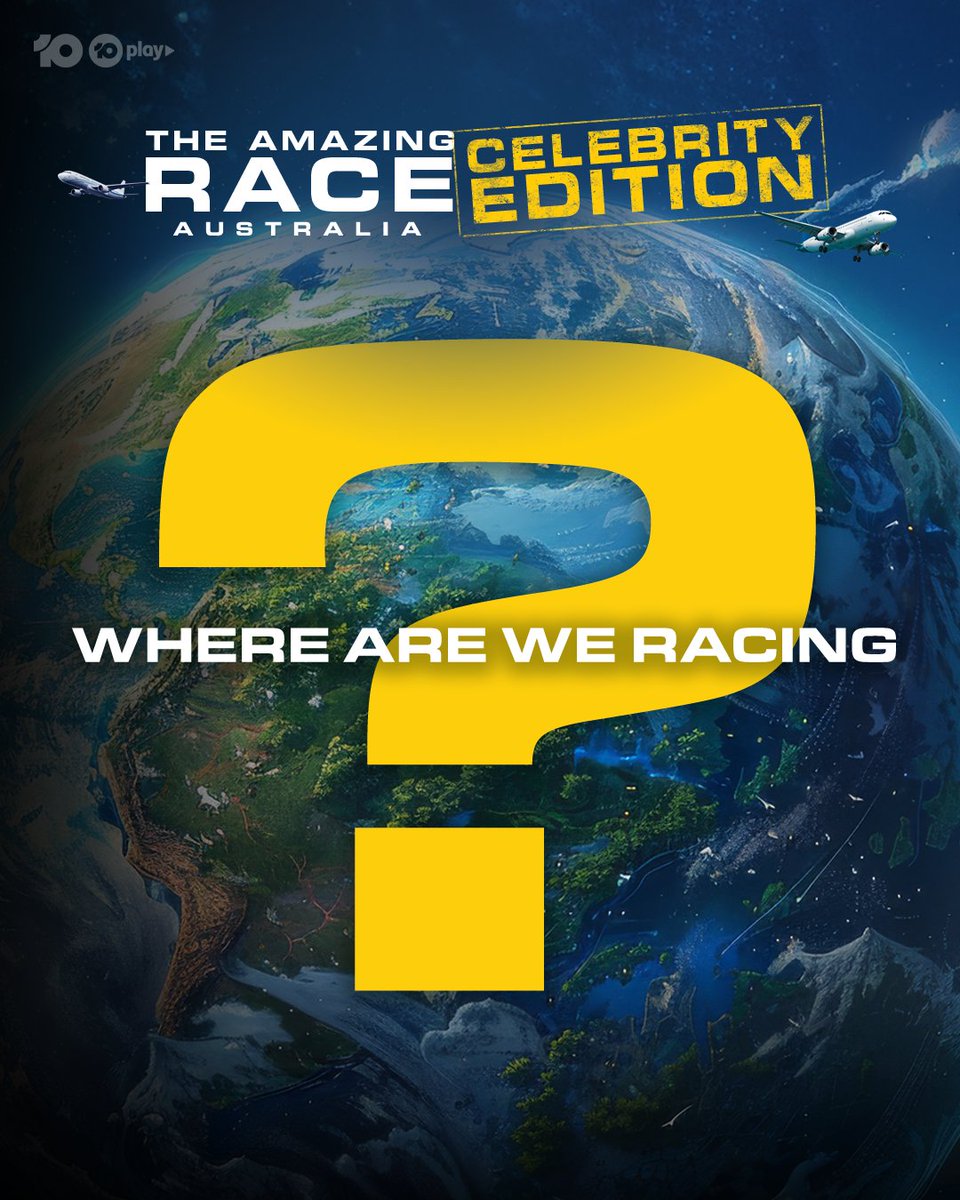 Amazing Race AU (@amazingrace_au) on Twitter photo Sound off with your predictions below! ๐๐ค
#AmazingRaceAU: Celebrity Edition | Coming to <a href="/Channel10AU/">Channel 10</a> and 10 Play. Sound off with your predictions below! ๐๐ค
#AmazingRaceAU: Celebrity Edition | Coming to <a href="/Channel10AU/">Channel 10</a> and 10 Play.