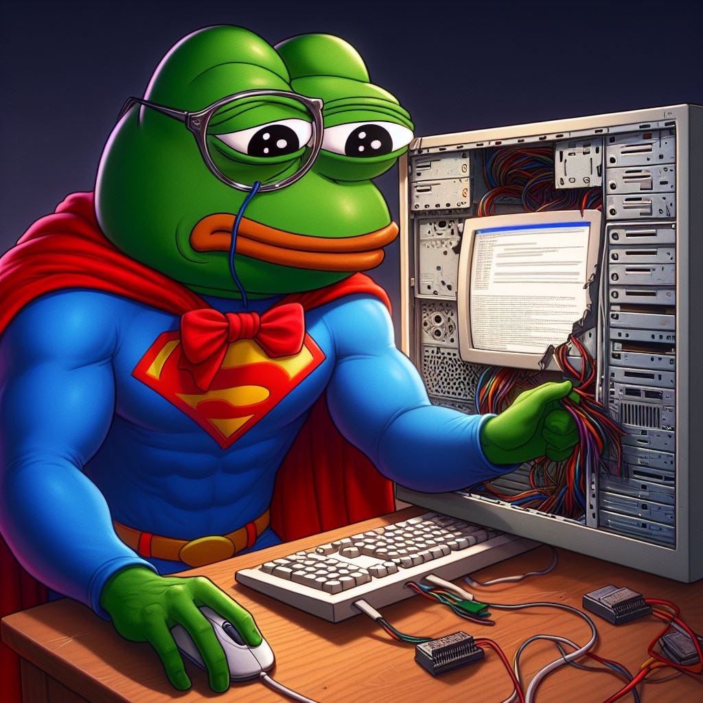 You can call me Superman or $PEPE on $SOL. Either way, I aim to be your savior meme coin.