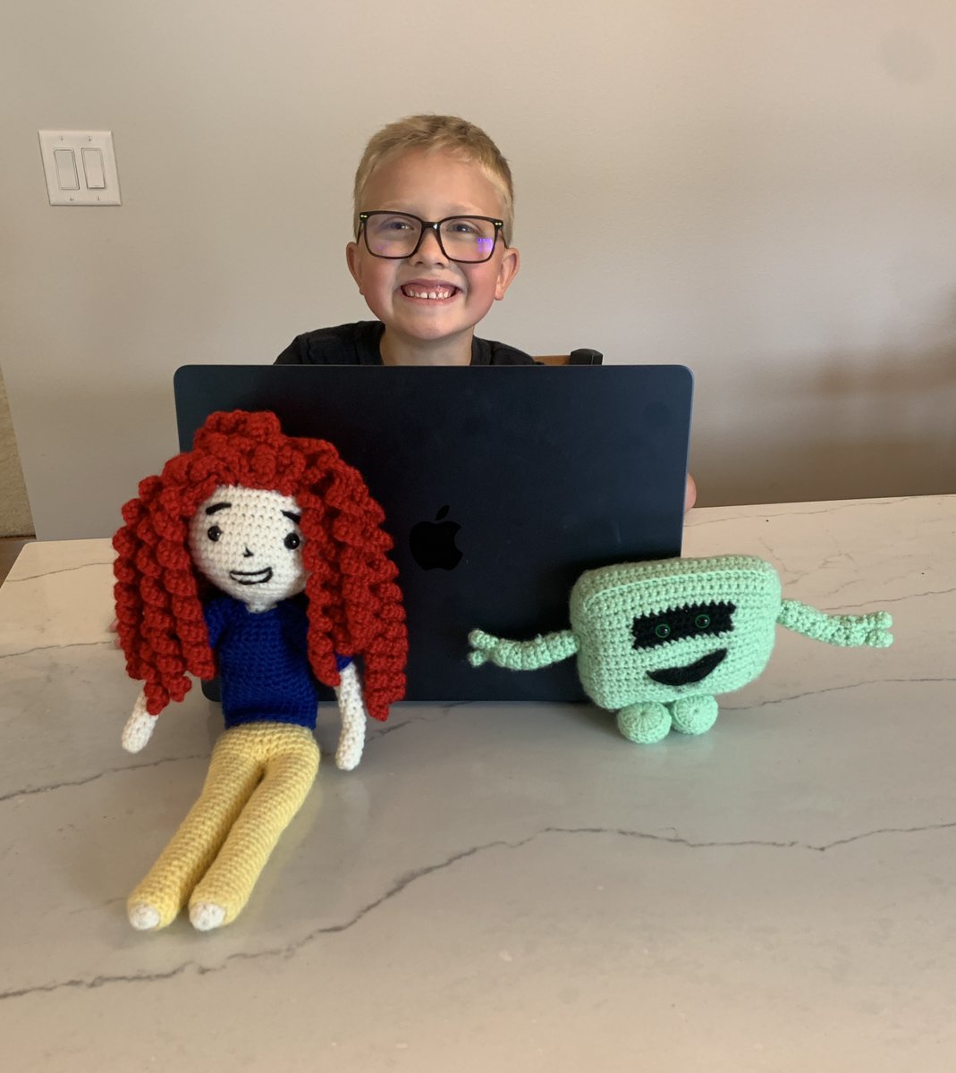 MrsRsecondgrade's tweet image. This little learner can hardly wait for his copy to arrive!  He gives this book a 10 out of 10!  The best critique comes straight from the mouth of our learners!  They are open, honest, and note the details! @McMenemyTweets    we love your books!  #Codebreaker