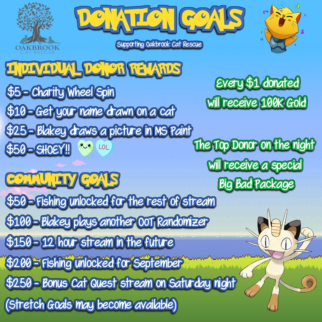 It's official: I will be participating in the Charity Raid Train to support Oakbrook Cat Rescue 😻

I will be kicking off at 7PM AEST/2AM PDT on Friday 23rd August 🎉 

We have individual and community incentives for everyone that donates ✨ hope to see you there!!