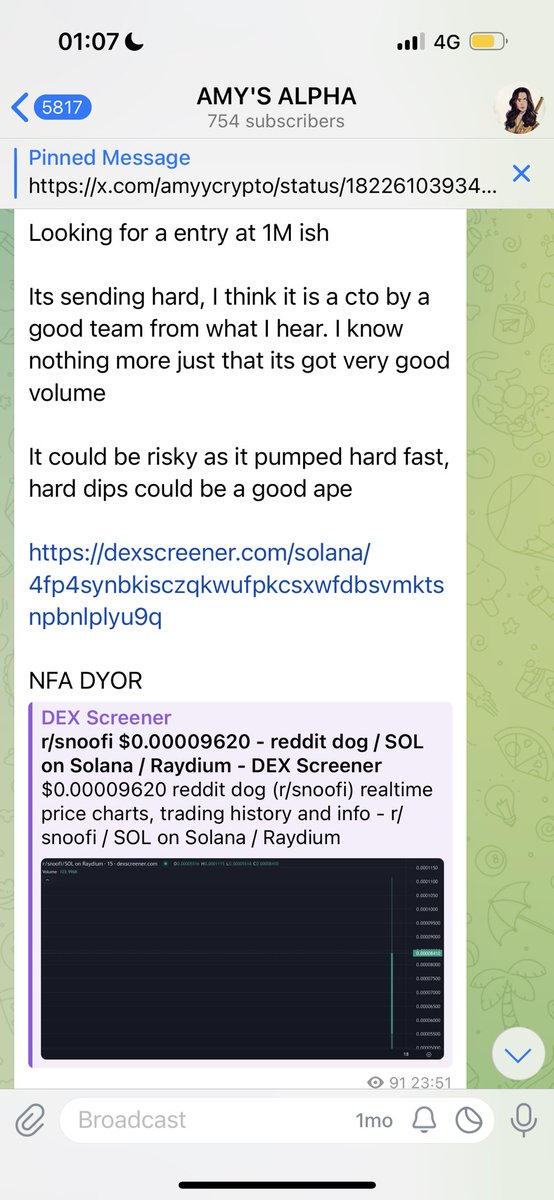 AmyyCrypto's tweet photo. A cheeky 4x on a Saturday night 🥵 

$sol $snoofi 🐶 https://t.co/NXefObUZO9