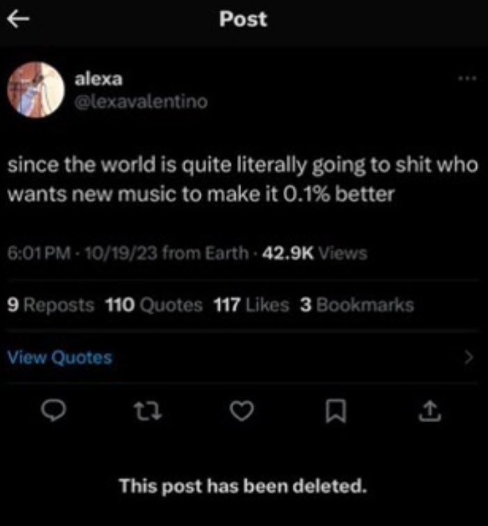myluckyverse's tweet photo. Don’t forget when she used the genocide going on in Palestine as a chance to promote her music. https://t.co/FLlo4OITun