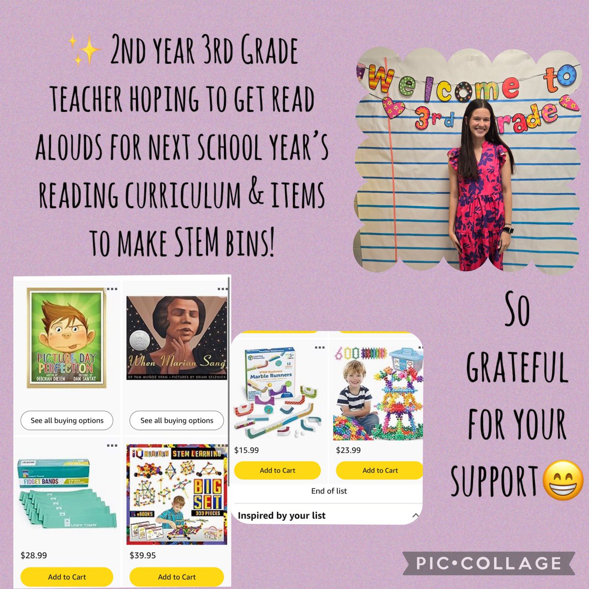 <a href="/ChrisMi44585705/">Christine</a> <a href="/amazon/">Amazon</a> <a href="/TMobile/">T-Mobile</a> Thank you for a place to share ! I am down to 6 items on my list consisting of books and stem bin items. The books are all needed for our reading curriculum next year! I would be so grateful for any support!  #clearthelist2024 

amazon.com/hz/wishlist/ls…