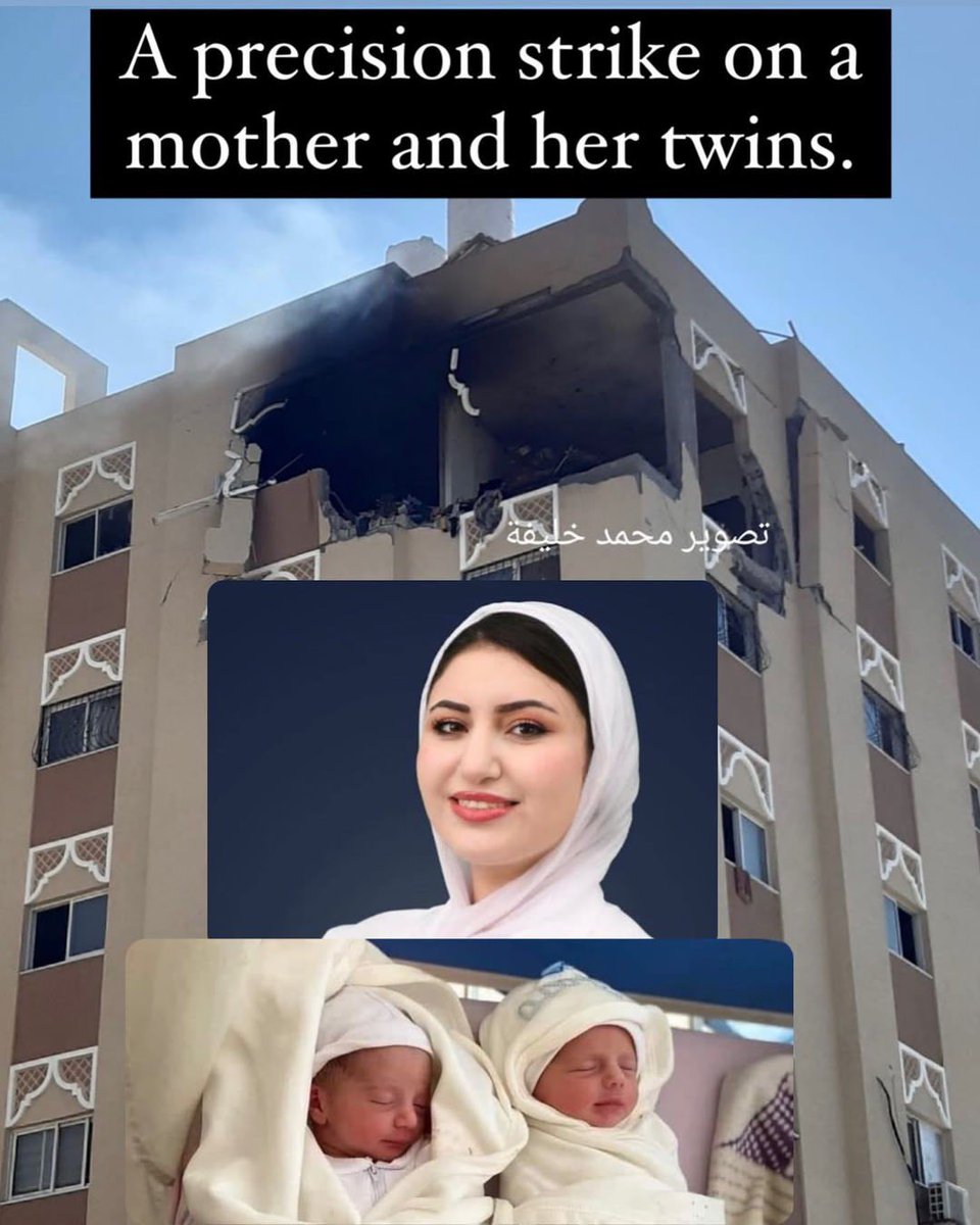 La Doctora estaba documentando y publicando evidencia de que Israel disparaba metódicamente a niños en la cabeza. 
La mataron en su casa con sus gemelos
#GazaExterminationCamp