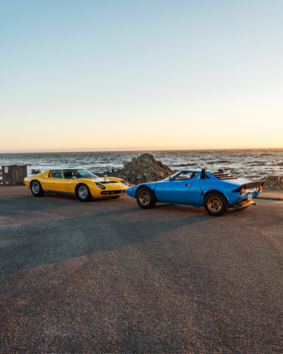 oggismedia's tweet photo. The perfect 2 car solution 😍
#montereycarweek #pebblebeach #17miledrive #thequail #lamborghini #lancia https://t.co/1UpiaKCCF0