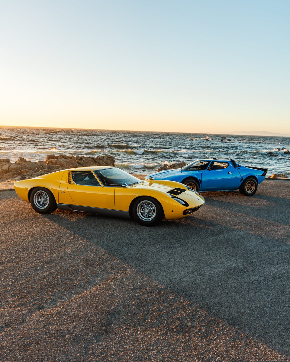 oggismedia's tweet photo. The perfect 2 car solution 😍
#montereycarweek #pebblebeach #17miledrive #thequail #lamborghini #lancia https://t.co/1UpiaKCCF0