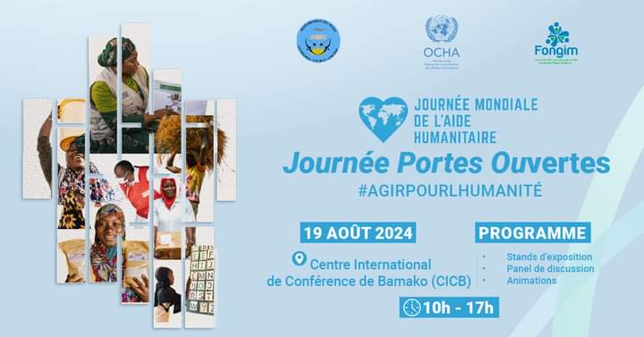 ESD_association's tweet photo. Journée Mondiale de l'Aide Humanitaire.
Date : 19 août 2024 au CICB de Bamako à partir de 10H.
-Pannel 
-Stands d'expositions
-Animations 
#humanitaire  #jeunesse
#Mali #aidehumanitaire 
@OCHA_Mali https://t.co/xy6WvxICGx