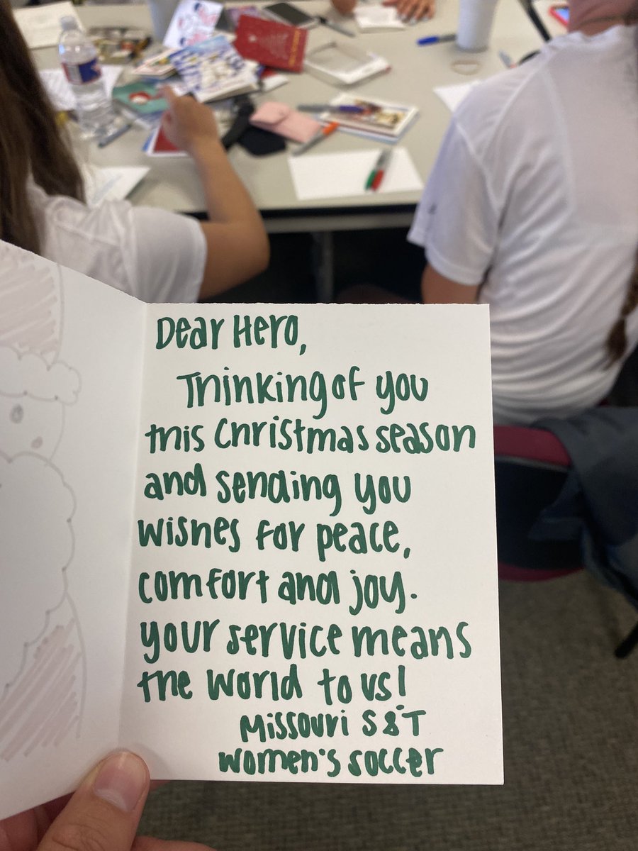 MINERS_WSOC's tweet photo. Giving Back ⛏️

Thanks to Town and Country Bank for hosting the team today. We spent our afternoon writing 400 Christmas cards for veterans across the U.S. who may not have family around anymore ⛏️ 🫡

#DigDeep https://t.co/Bwh7ecVwff