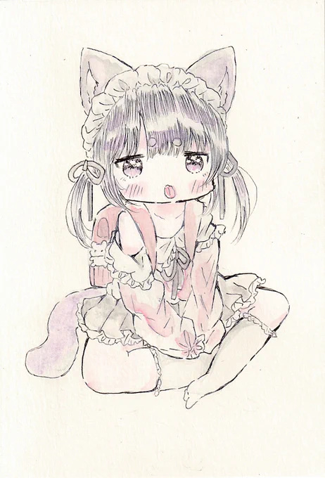 遅刻常習犯。#イラスト #女の子イラスト #ケモミミ #ケモノ #アナログイラスト 