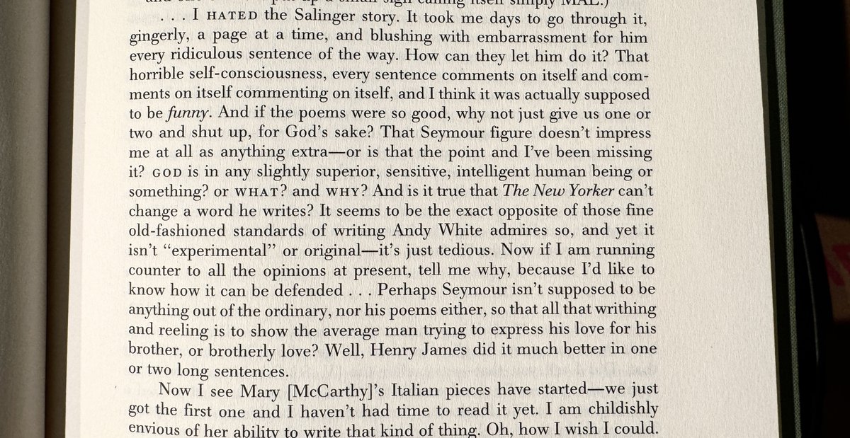 Elizabeth Bishop going off on Salinger in a letter to Pearl Kazin in 1959…

“How can they let him do it?”