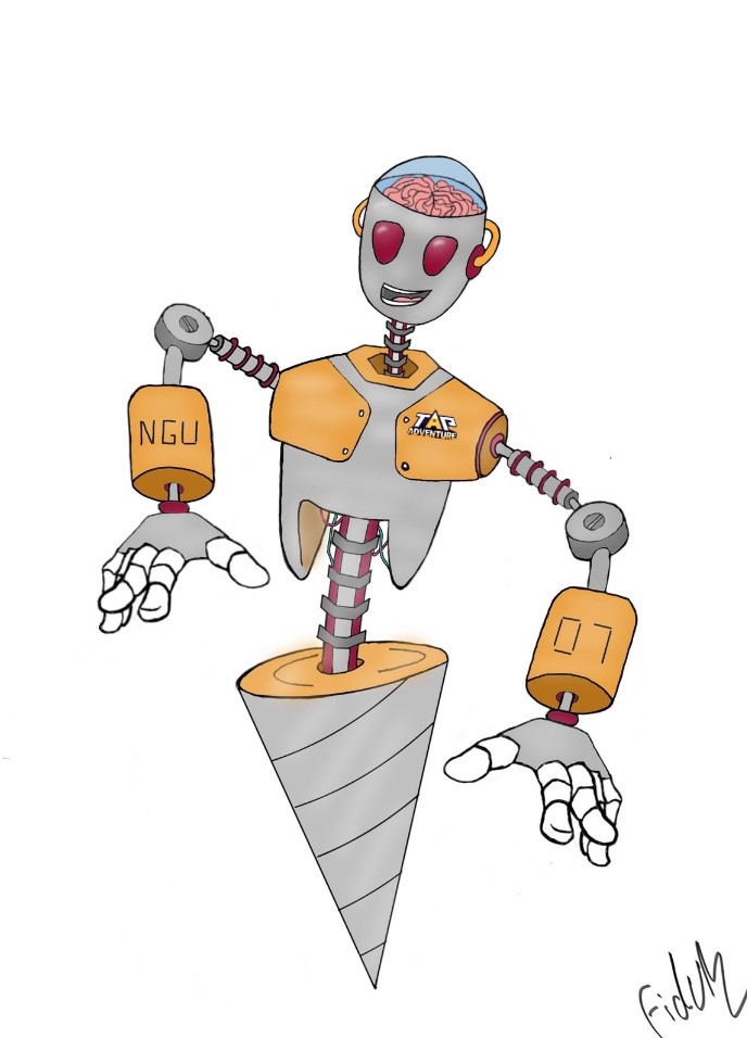 iamfiduh's tweet photo. Meet NGU-07 (Never Give Up), a robot with drill legs and a passion for breakdancing! Originally built for mining, a glitch turned it into a dance sensation. Its signature move, the DrillCopter mixes high-speed rotations with dazzling rizz!
#MonsterDesignContest @PixelHeroesMMO https://t.co/s7vViWjO0F