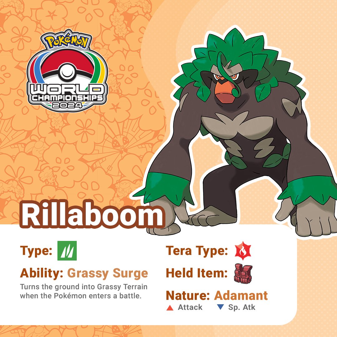 playpokemon's tweet image. Rillaboom loves to touch grass, and encourages all Pokémon to do so. #PokemonVGC