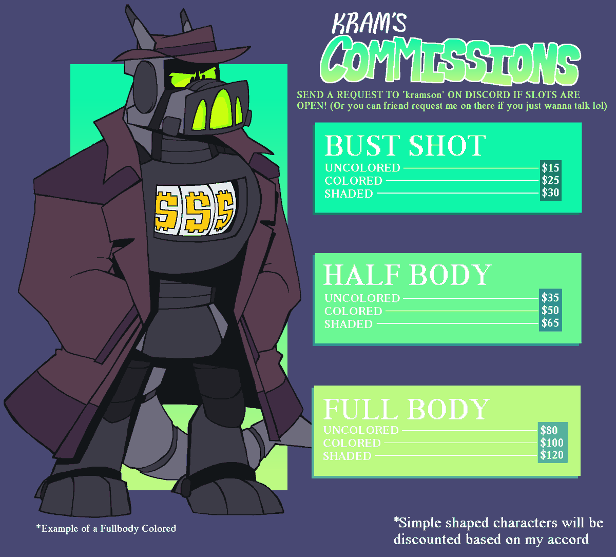 krustykrampizza's tweet image. Commissions have been UPDATED! AGAIN-AGAIN!

I will be doing these in the form of SLOTS! Once I open slots, I will make a post about it and update it on my profile
I will be accepting orders via DISCORD: kramson (frq for orders or if you just like chatting!)

I ACCEPT PAYPAL ONLY