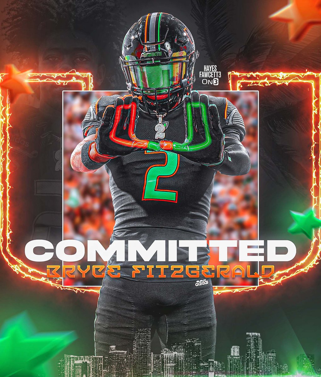 BREAKING: Four-Star Safety Bryce Fitzgerald has Committed to Miami, he tells me for <a href="/on3recruits/">Follow @Rivals</a>

The 6’1 180 S from Miami, FL chose the Hurricanes over LSU, Florida State, &amp; Florida 

“I’m staying home to bring a Natty to the 305.”

on3.com/db/bryce-fitzg…