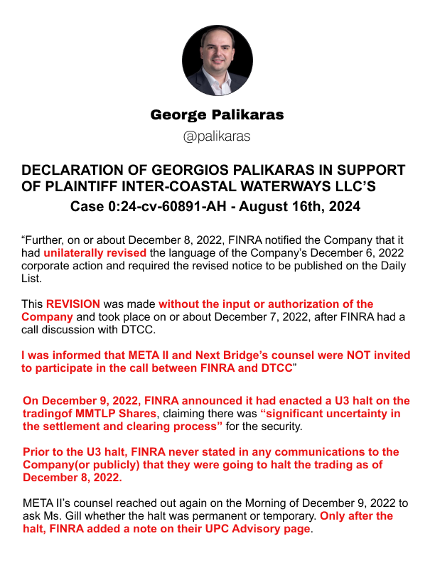 ⚖️#MMTLP⚖️

I commend <a href="/palikaras/">George Palikaras</a> for his statements under oath. 

I wish it had been sooner. 

Only the individuals of this community know what each one has been going through for the past twenty months.

I think after seeing #MMAT file for bankruptcy, George became one of us,