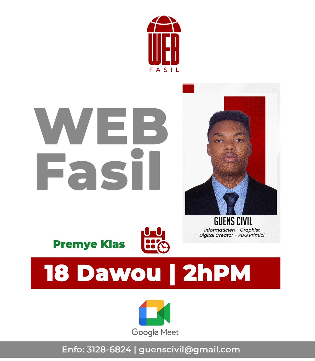 guensgraphics's tweet image. #WEBFasil Mèsi achak moun ki plase konfyans nan mwen.
Randevou kase pou Premye klas nou
#Repost