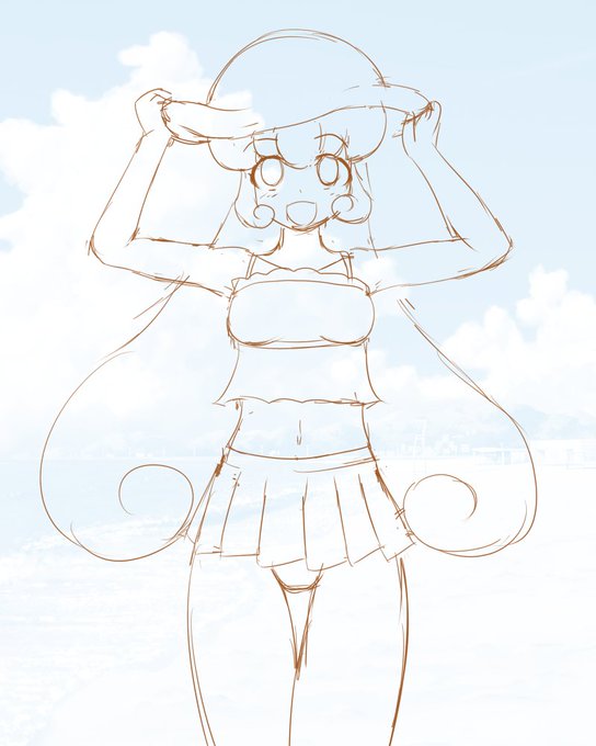 WIP エクレア水着
あとはアトラスも水着描いておきたい 