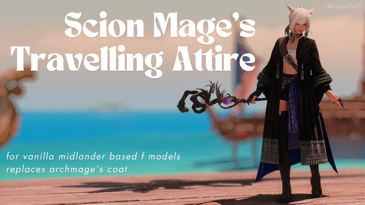 Y'shtola deserved to change out of the fur trimmed dress in Tural, so I made her a new outfit :) dl link below !