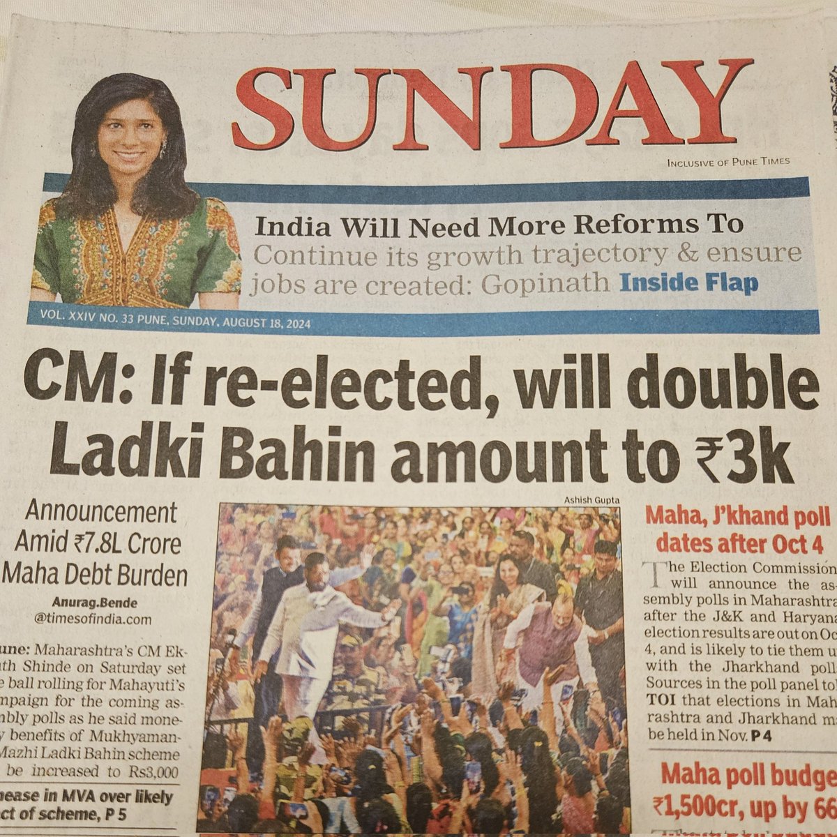 #StateElections I wish CM had said "If re-elected will ensure:  1. women safety 2. Pothole free roads 3. uninterrupted electricity &amp; water 4. Improved law &amp; order 5. Education for all 6. Employment to youth.
In short, provide good governance! <a href="/CMOMaharashtra/">CMO Maharashtra</a>
