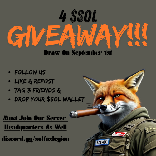 Need 4 $SOL?

Like - Repost - Tag 3 friends - Drop wallet - Join Discord