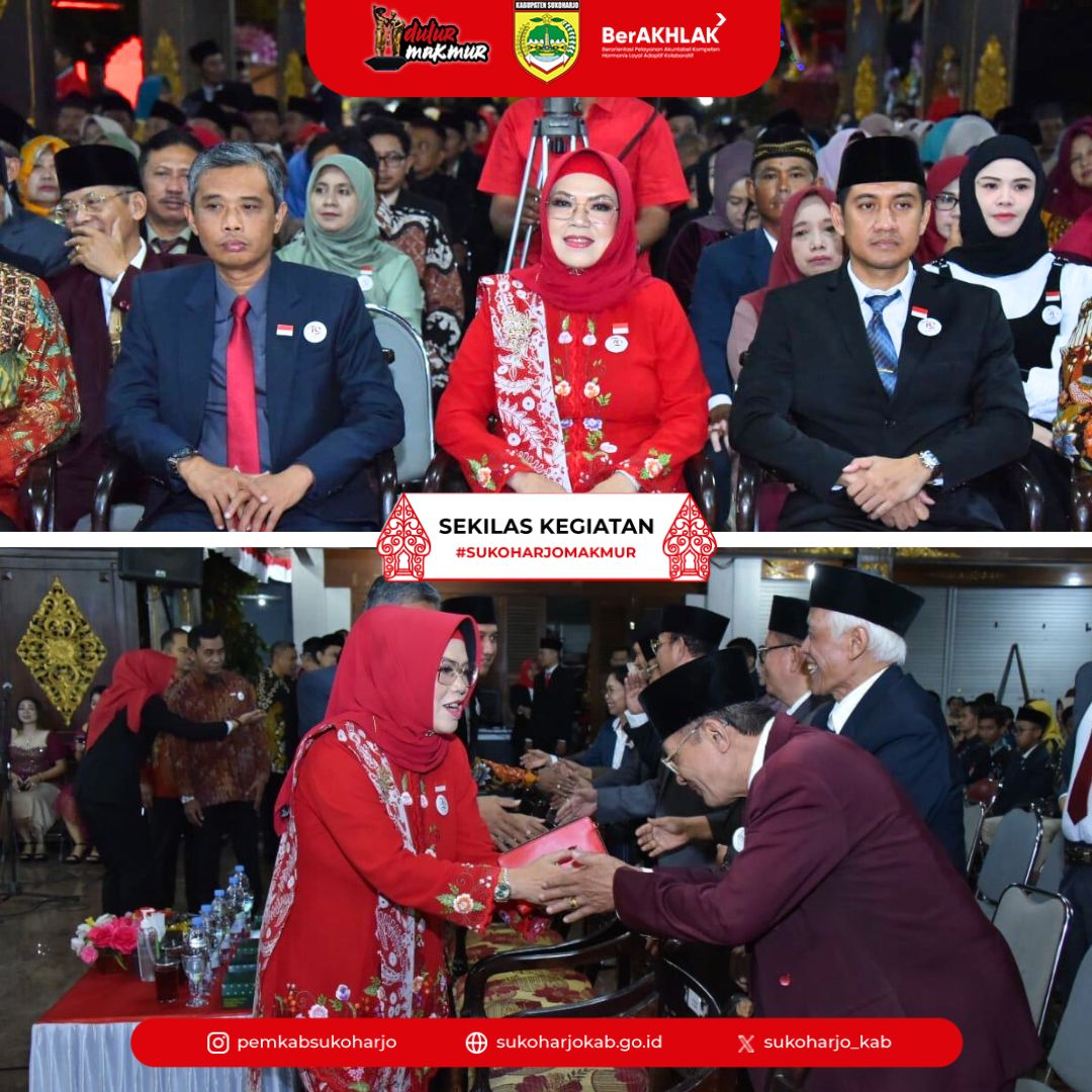 sukoharjo_kab's tweet photo. "Dulur Makmur,
Dalam rangka memperingati Dirgahayu Republik Indonesia ke-79, Pemerintah Kabupaten Sukoharjo melaksanakan Malam Resepsi, bertempat di Pendopo Graha Satya Praja Sukoharjo, Sabtu (17/08/2024).
#sukoharjomakmur
#sukoharjolebihmakmur
#HUTke-79RI https://t.co/ZxPGH6urTv
