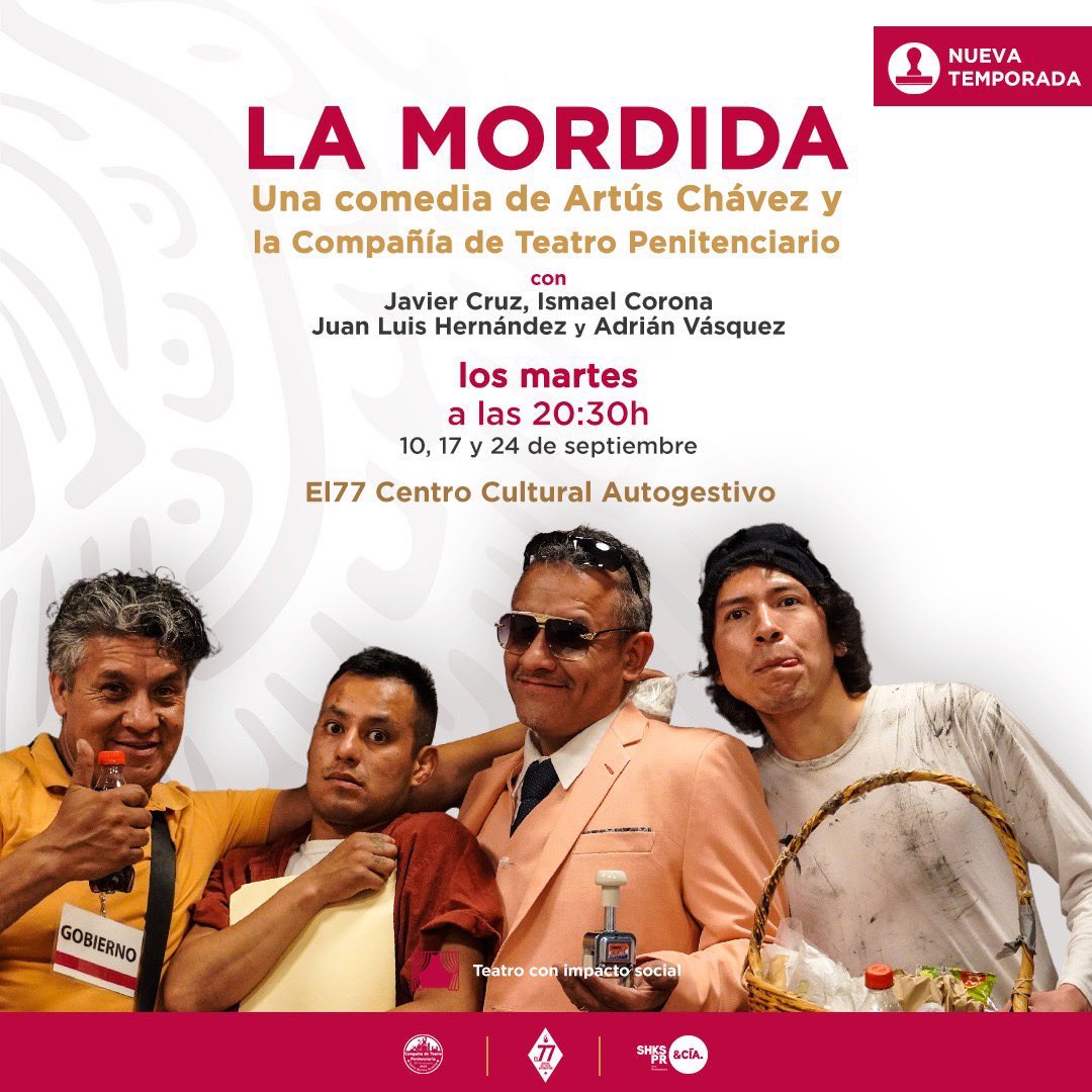 Las oficinas nunca habían sido tan divertidas con la <a href="/CiaTeatroPeni/">El Teatro en la Peni</a> 😎🤙

#𝐋𝐚𝐌𝐨𝐫𝐝𝐢𝐝𝐚 
¡Nueva temporada! 

🗓️Martes de septiembre, 20:30 H
🎟️lamordidael77.boletopolis.com