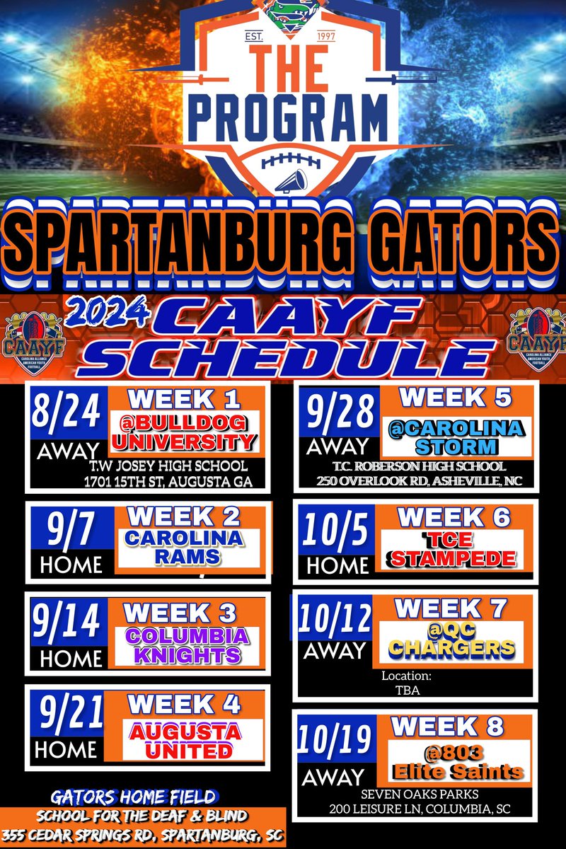 SptbgGators's tweet photo. Fall 2024 season! Year 27 loading https://t.co/UU7oddsfoz