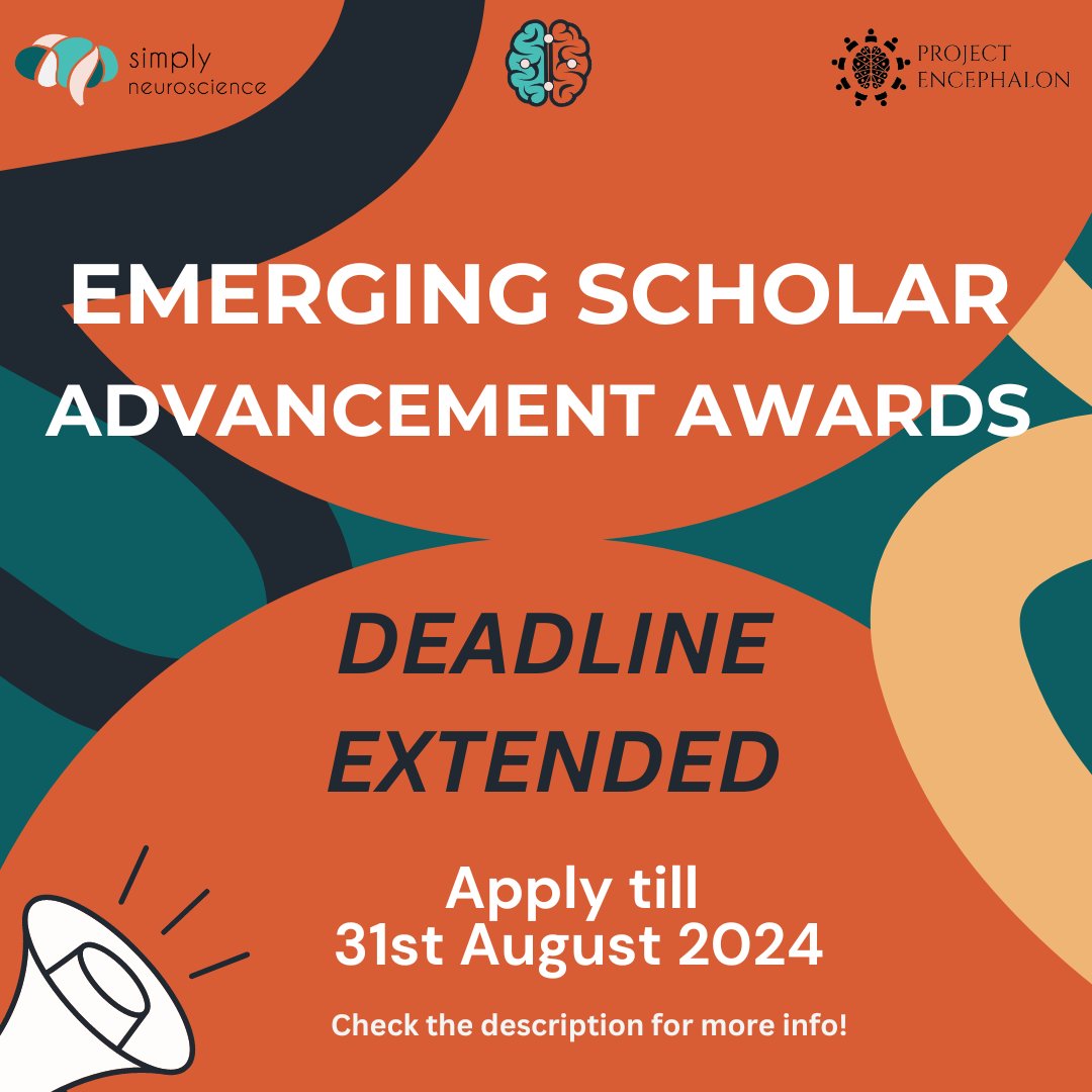 Exciting news!🥳 The deadline for the Emerging Scholar Advancement Awards has been extended till 31st August 2024. Don't miss this opportunity to apply and secure your chance for a submission fee waiver. Apply here- neuronovember.org/esaa