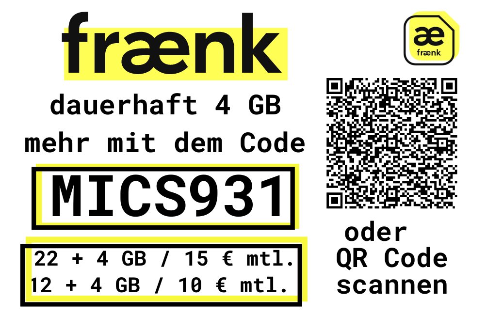 einmicha3l's tweet photo. ‼️ MICS931 ‼️ 

‼️ MICS931 ‼️ 

‼️ MICS931 ‼️ 

Mit dem Code jetzt dauerhaft 4 GB mehr auf #fraenk bekommen.
Ihr würdet mir eine große Freude bereiten, wenn ihr den Code nutzt!
Code: MICS931 

#fraenkforfriends https://t.co/I4vIUi38IZ