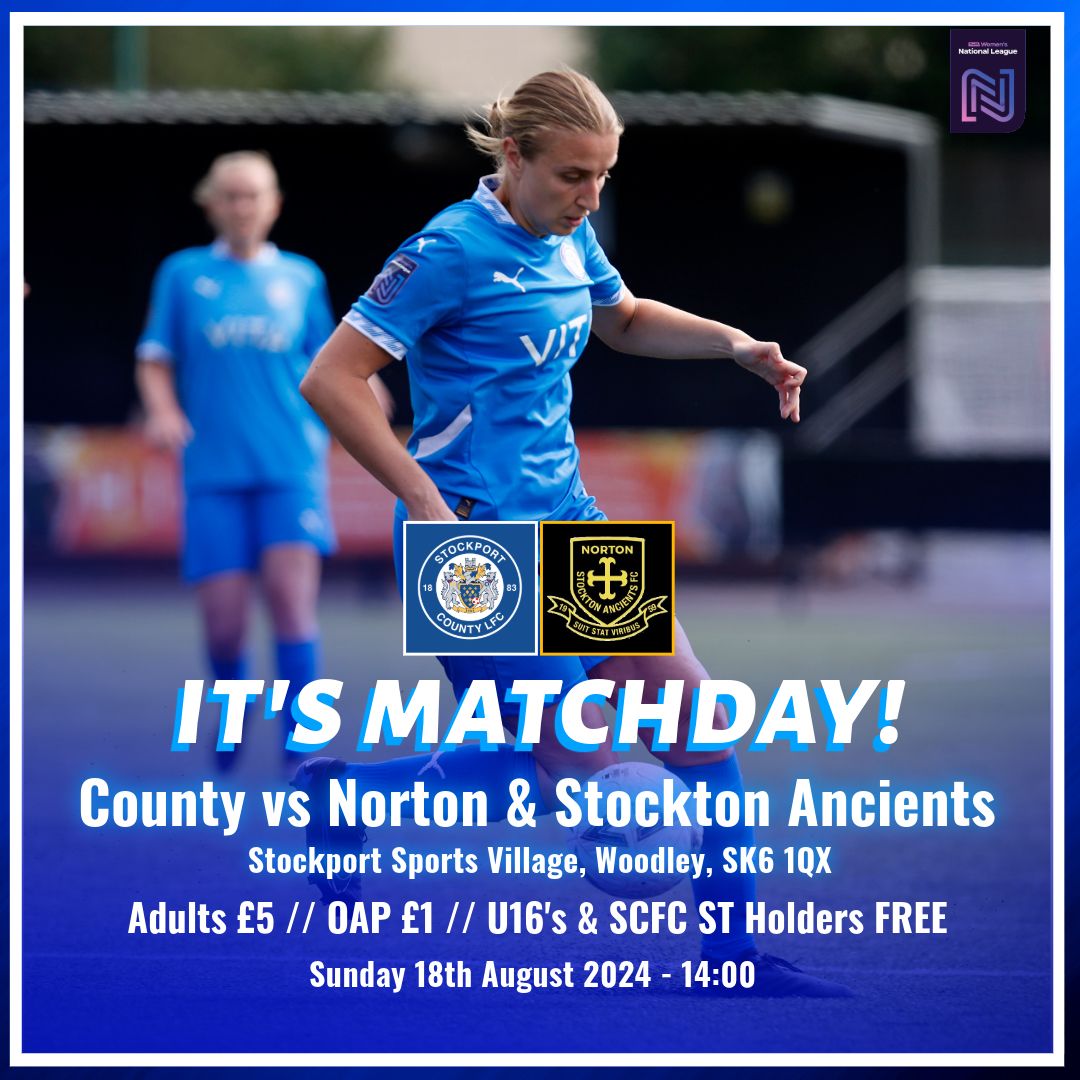 CountyWomen_'s tweet photo. ๐๐ฉโ๐จ ๐๐๐ฉ๐๐๐๐๐ฎ ๐ตโช๏ธ
After 105 days, we are back in @FAWNL action this afternoon! ๐ฅณ
We welcome @nortonladies to SSV for our opening game of the 2024/25 season! ๐ฉ
Come on County! ๐
#StockportCounty | #WeAreNational https://t.co/SukWCLV7xj