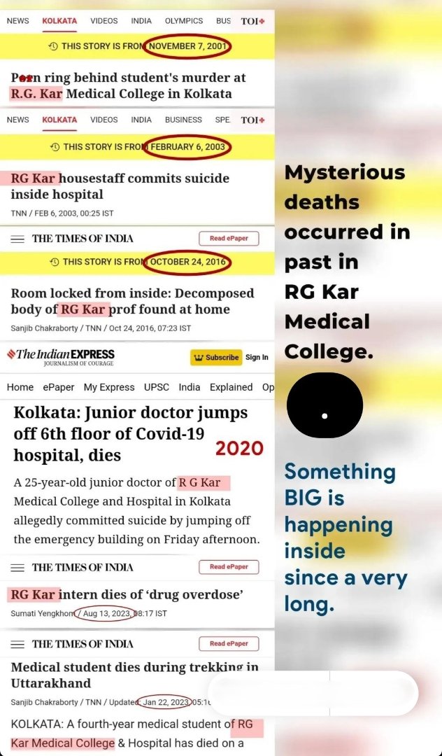 Im_Parihaar's tweet photo. Well If You go to the back dates.. Every #incident in #RGKAR Hospital is Suspicious now.. 

What is this going on ?? And From how long ???

#Mamtamustresign

#RGKarMedicalCollegeIncident #JusticeForMoumita #JusticeForRGKar 
#Jharkhand #HemantShoren 
#justiceformoumitadebnath https://t.co/qLMDX15pi6