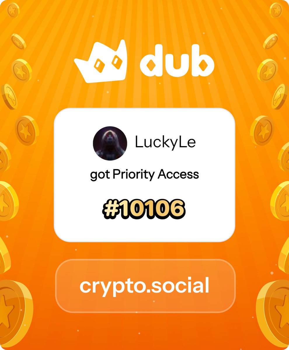 I just got Priority Access to Dub! Let’s make memecoins PvE again. Get in early™. dub.social