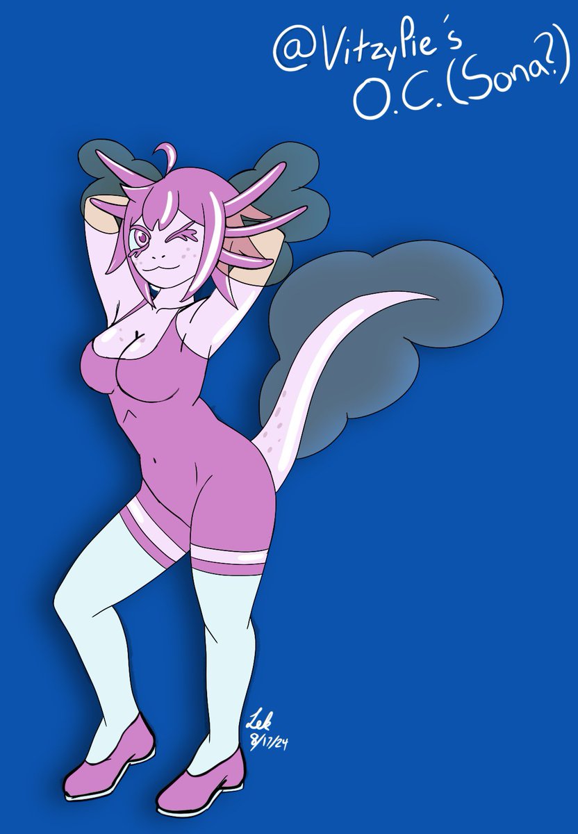 lekgolonator's tweet photo. @VitzyPie I drew your Axolotl girl! I just saw her on my Tiktok Feed! I love her design and I think she's super cute! She was fun to draw for my Covid-Ridden brain! #axolotl #axolotlgirl #monstergirl #monstergirls #digitalart #fanart https://t.co/9y79MlMhMy