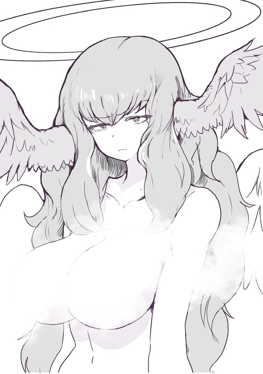 スペースでサークルカットを描いています。辛気臭い顔のエデンさんが描けました。 