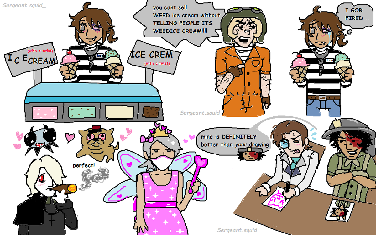 SERGEANTSQUID__'s tweet photo. Super fun! I'll draw more of these some time!! #IdentityV #identityVイラスト #IDV #NortonCampbell #orpheusdeross #orpheusidv #tracyreznik #lucabalsa #aesopcarl #andrewkriess #andrewkreiss #identityfive #identity5 https://t.co/TTAE2eUmLv