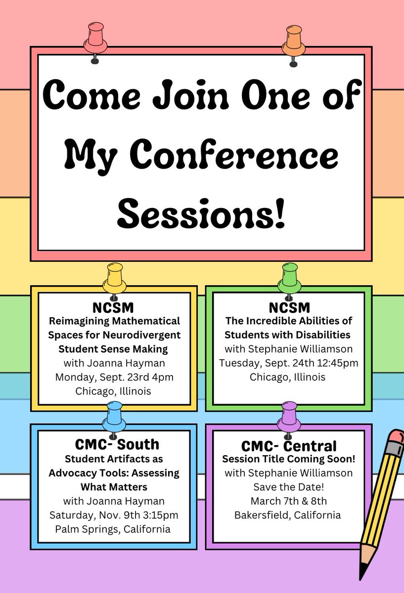 Suzanne E. Huerta M.A. Ed. (@suzannehuerta) on Twitter photo So excited to be presenting with 2 of my favorite people in the world! @joanna_hayman6 <a href="/smt_williamson/">Stephanie Williamson M.A. Ed</a> If you are at NCSM or CMC South come say hello!
<a href="/BerkeleyEverett/">Berkeley Everett</a> <a href="/mathematize4all/">Rachel Lambert (look for me on sky now)</a> @meganlfranke @jenschex <a href="/julienneleeBPSD/">Dr. Julienne Lee</a> <a href="/YehCathery/">Dr. Cathery Yeh</a> <a href="/MathEdLeaders/">NCSM: Leadership in Mathematics Education</a> <a href="/CAMathCouncil/">CMC - CA MathCouncil</a> <a href="/cmc_south/">CMC South</a> So excited to be presenting with 2 of my favorite people in the world! @joanna_hayman6 <a href="/smt_williamson/">Stephanie Williamson M.A. Ed</a> If you are at NCSM or CMC South come say hello!
<a href="/BerkeleyEverett/">Berkeley Everett</a> <a href="/mathematize4all/">Rachel Lambert (look for me on sky now)</a> @meganlfranke @jenschex <a href="/julienneleeBPSD/">Dr. Julienne Lee</a> <a href="/YehCathery/">Dr. Cathery Yeh</a> <a href="/MathEdLeaders/">NCSM: Leadership in Mathematics Education</a> <a href="/CAMathCouncil/">CMC - CA MathCouncil</a> <a href="/cmc_south/">CMC South</a>