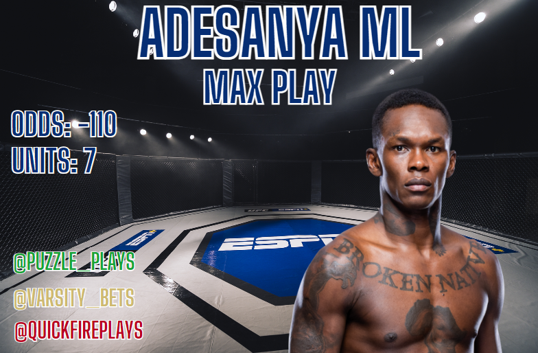 #UFC305  MAX PLAY🌟

Collab Play 💎
<a href="/Puzzle_Plays/">Puzzle Plays 🧩</a> X <a href="/Varsity_Bets/">Varsity Bets</a> X <a href="/QuickFirePlays/">QuickFirePlays</a> 

Adesanya ML (Max Play) 🔒

Like if you're Tailing ❤️

#GamblingX #FreePicks