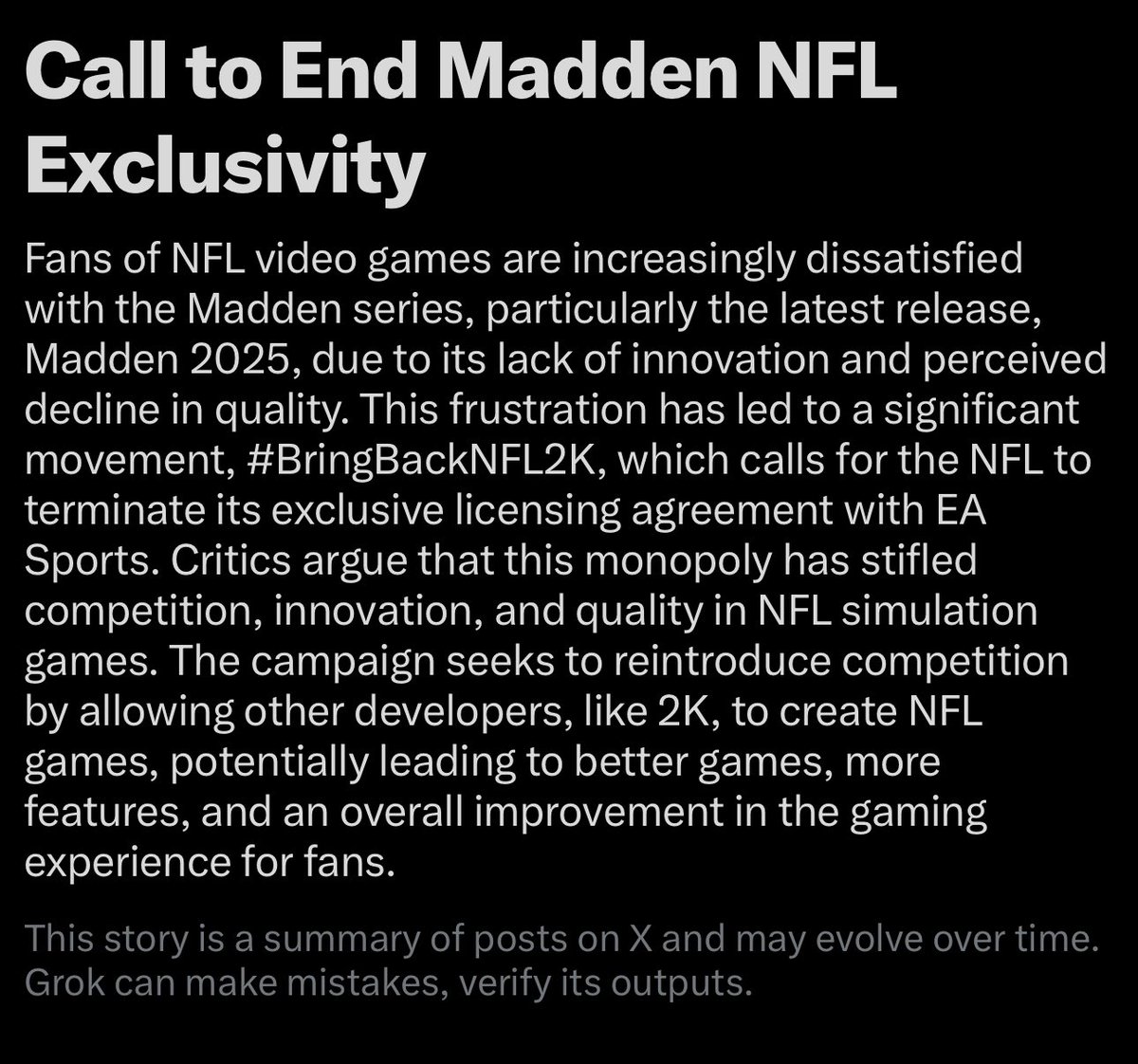 BallsackSports's tweet photo. #BringBackNFL2K keep it trending π«‘ https://t.co/CxeqB640Nl