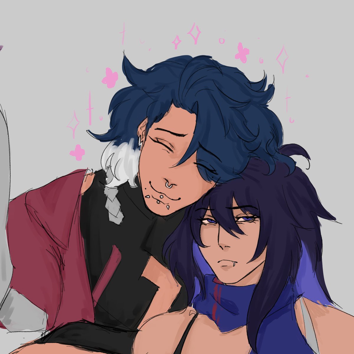 Day 65 of #DailySampoDoodles

one of my favorite headcanons ever is that they are basically like siblings❤️

#Sampo #hsr #HonkaiStarRail #seele 

- 🌙