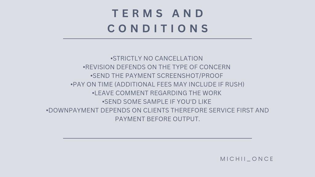 Michii_once's tweet photo. UPDATE FOR OUR COMMISSIONS SHEETS! 

Yay! As a first year college student na ang Michii Once commissions💙 https://t.co/f1uylIrp6j