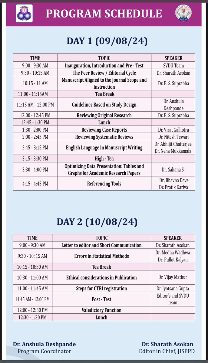 IsppdD's tweet photo. President dr Parimala K, secretary dr Nikhil Shrivastava and dr Sharath asokan and all speakers as mentioned in image were the key person for its success 
Isppd head office bearers were supportive and thankful for this scientific event 
#isppdLearnandRelearn https://t.co/hQtqHdrlyE