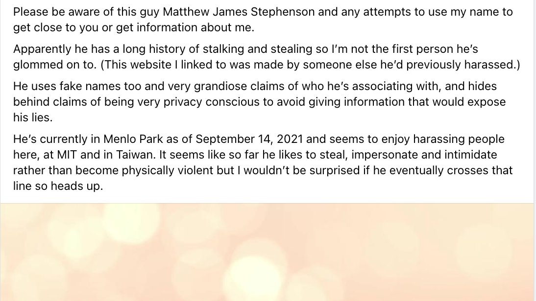 StephensonAlert's tweet image. Another one of his victims, she was his roommate when he signed a lease under a fake name