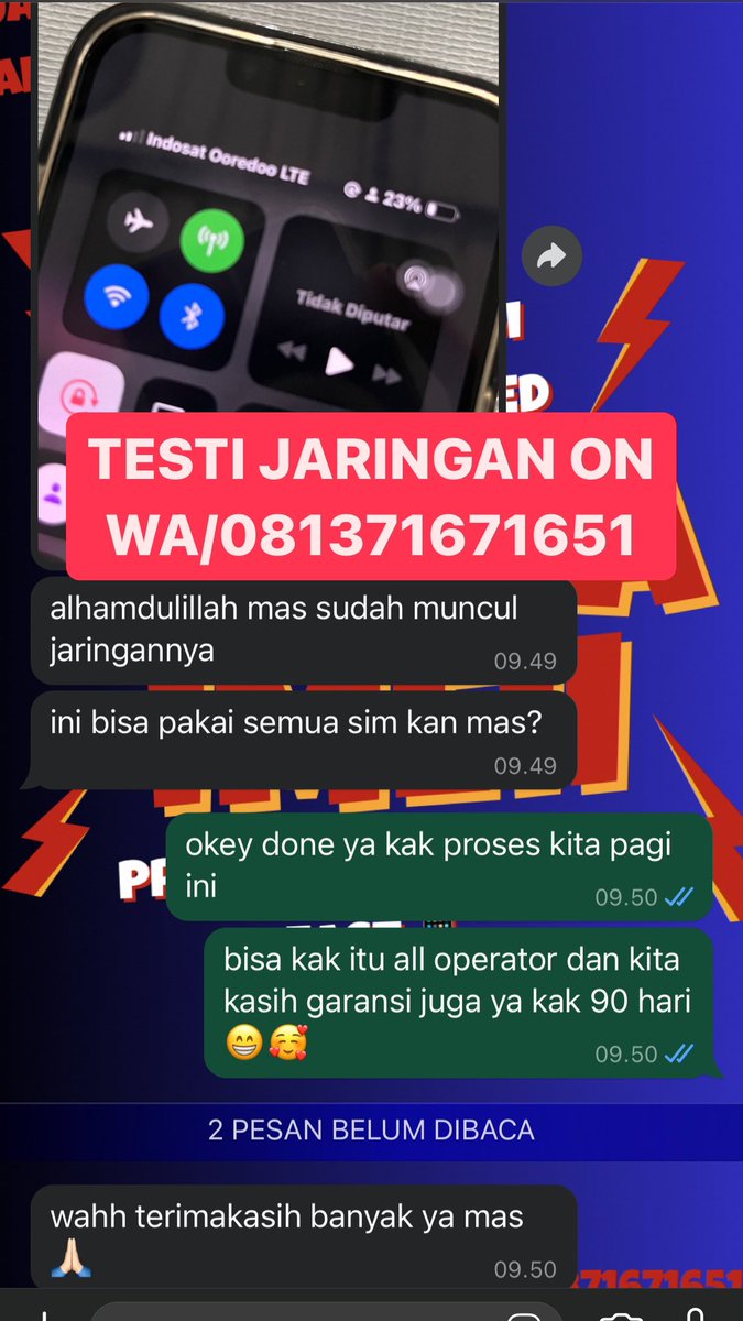 _Agasaputra's tweet photo. halo warga twit aku open unblock imei dan ini testimoni unblock imei done hari ini😁🥰 https://t.co/LdDw7jtCb4
#zonajajan  #zonauang #unblockimei #payafter https://t.co/DKPBEDLhbE