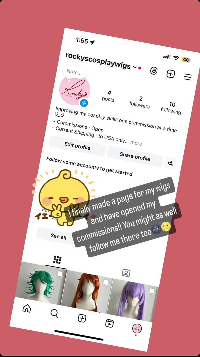 Follow my cosplay wig commission IG page and commission me! ψ(｀∇´)ψ💖