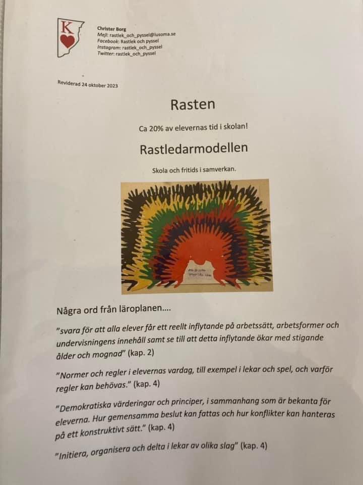 RPyssel's tweet photo. #rastledarmodellen #elevinflytande #tryggaraster #jämlikskola #skoltwitter 

📬 rastlek_och_pyssel@lusoma.se https://t.co/8cqMVzRfrO