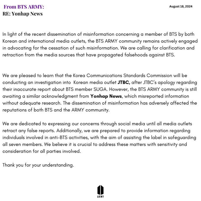 mhereonlyforbts's tweet photo. RT + REPLY 

Yonhap News should immediately apologize to Suga and change the thumbnail of the YouTube video. Yonhap News is spreading fake news. It is a typical example of irresponsible media.

YONHAP NEWS APPOLOGIZE TO SUGA
#SugaDidNotLie 
#KoreanMediaBeProfessional
@YonhapNews @yonhaptweet